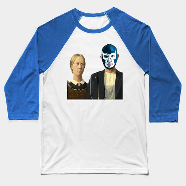 American gothic lucha libra Baseball T-Shirt by ryanmpete